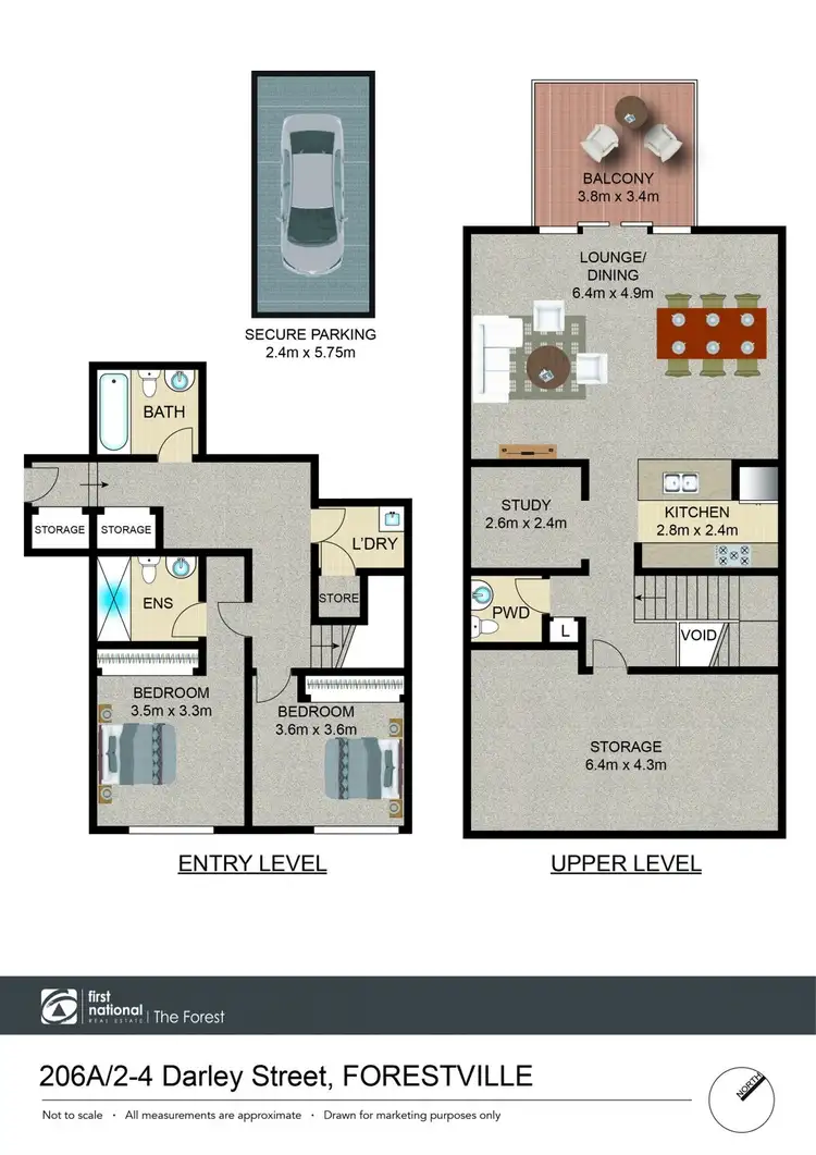 Floorplan of Homely apartment listing, 206A/2-4 Darley Street, Forestville NSW 2087