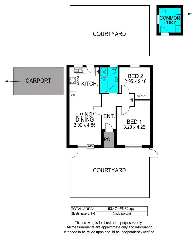 Floorplan of Homely unit listing, 2/1 Stevens Street, Croydon Park SA 5008
