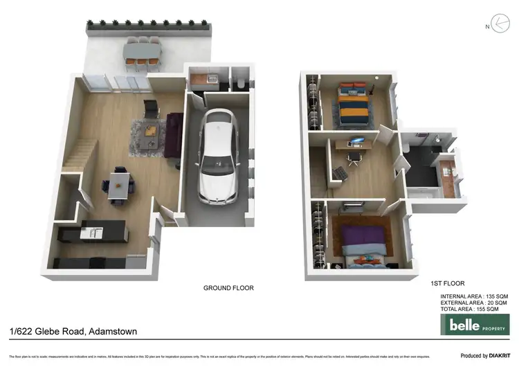 Floorplan of Homely townhouse listing, 1/622 Glebe Road, Adamstown NSW 2289