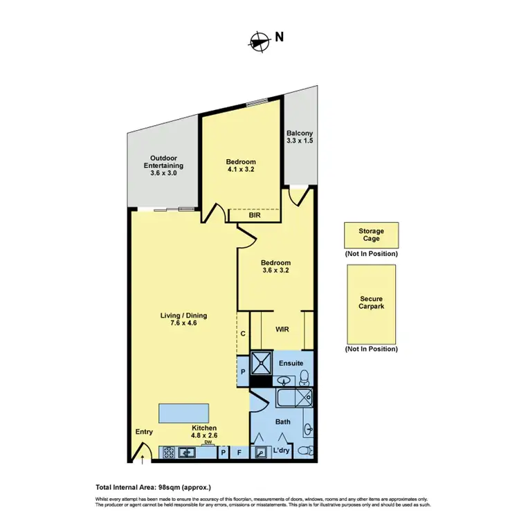 Floorplan of Homely apartment listing, 110/18 Bent Street, Kensington VIC 3031