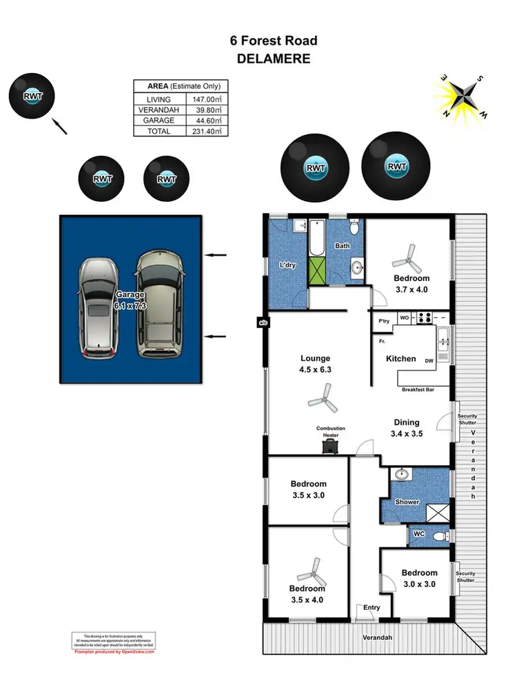 Floorplan of Homely rural property listing, 6 Forest Road, Delamere SA 5204