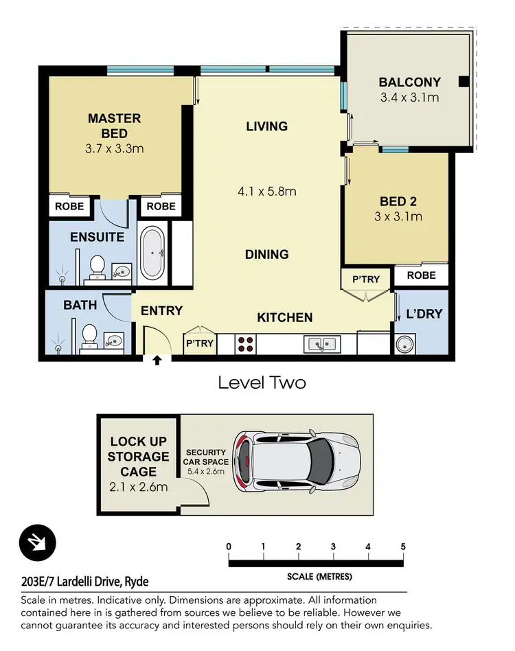 Floorplan of Homely apartment listing, 203E/7 Lardelli Drive, Ryde NSW 2112