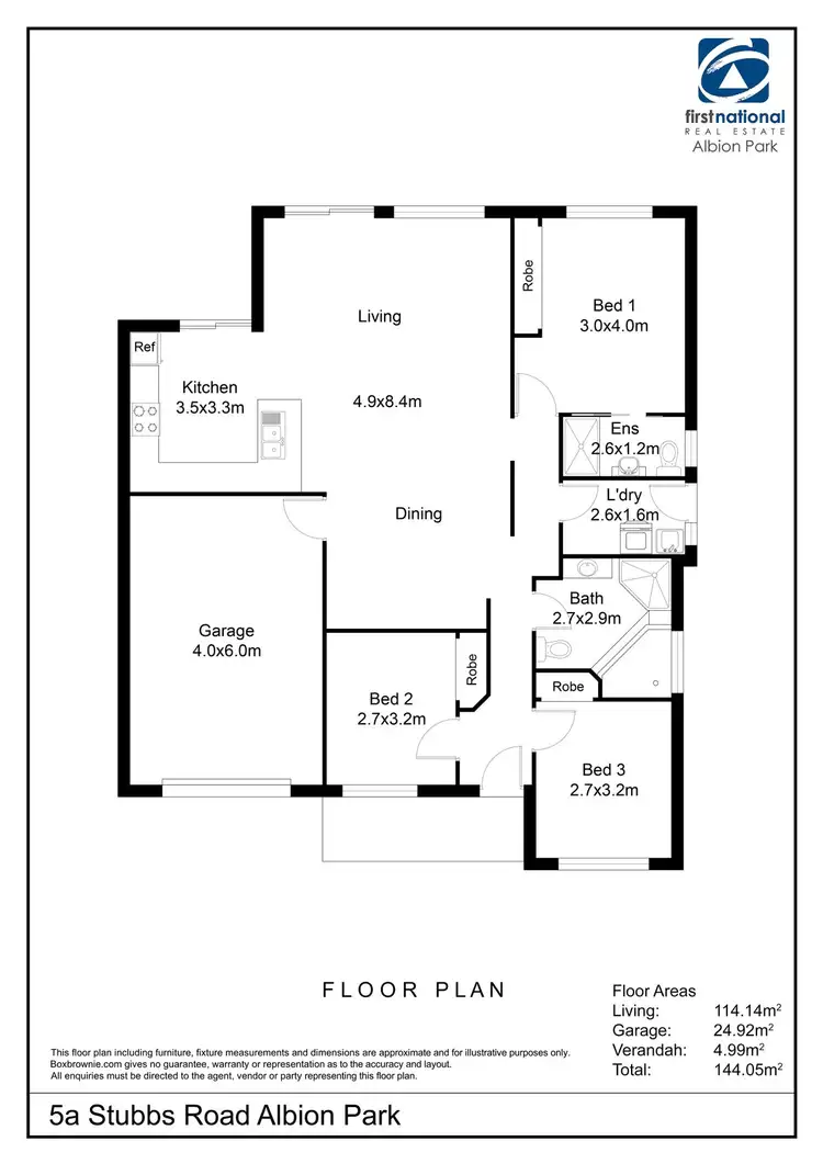 Floorplan of Homely semi-detached listing, 5A Stubbs Road, Albion Park NSW 2527