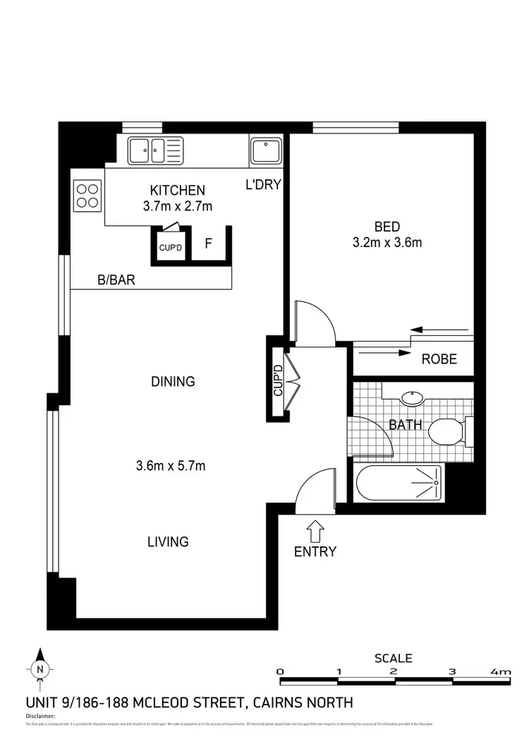 Floorplan of Homely unit listing, 9/186-188 McLeod Street, Cairns North QLD 4870