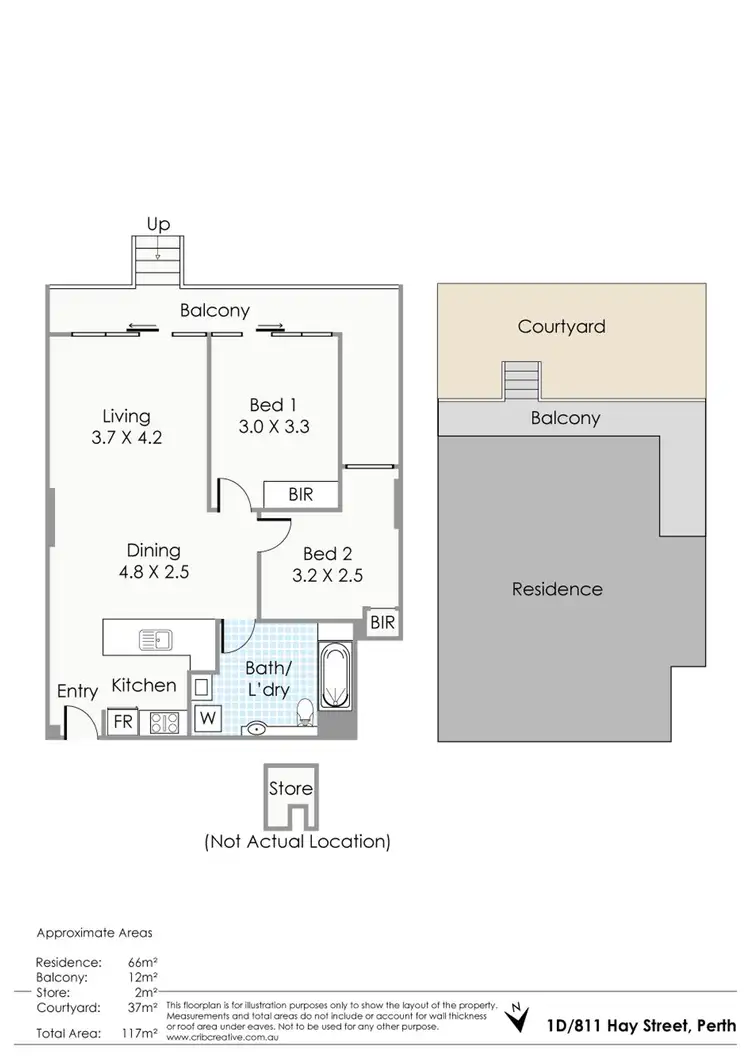 Floorplan of Homely apartment listing, 1D/811 Hay Street, Perth WA 6000
