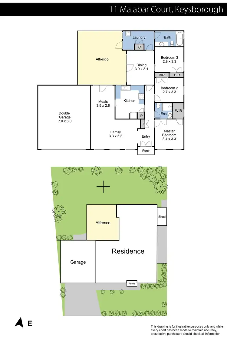 Floorplan of Homely house listing, 11 Malabar Court, Keysborough VIC 3173