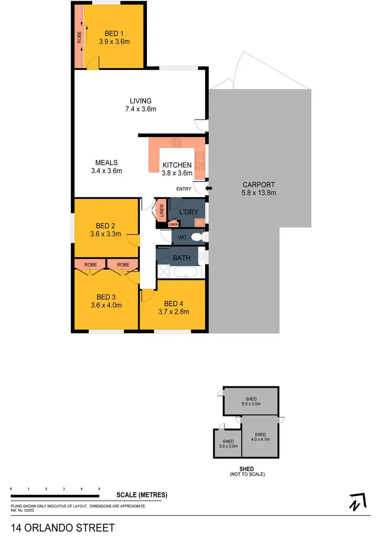 Floorplan of Homely house listing, 14 Orlando Street, Eaglehawk VIC 3556