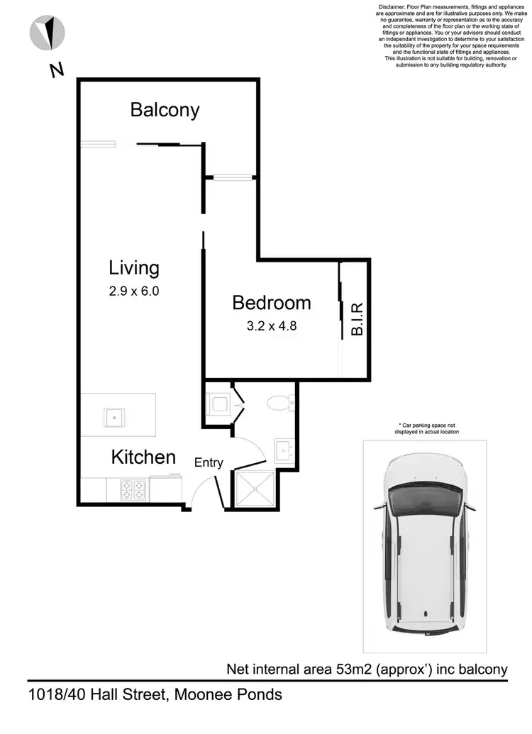 Floorplan of Homely apartment listing, 1018/40 Hall Street, Moonee Ponds VIC 3039