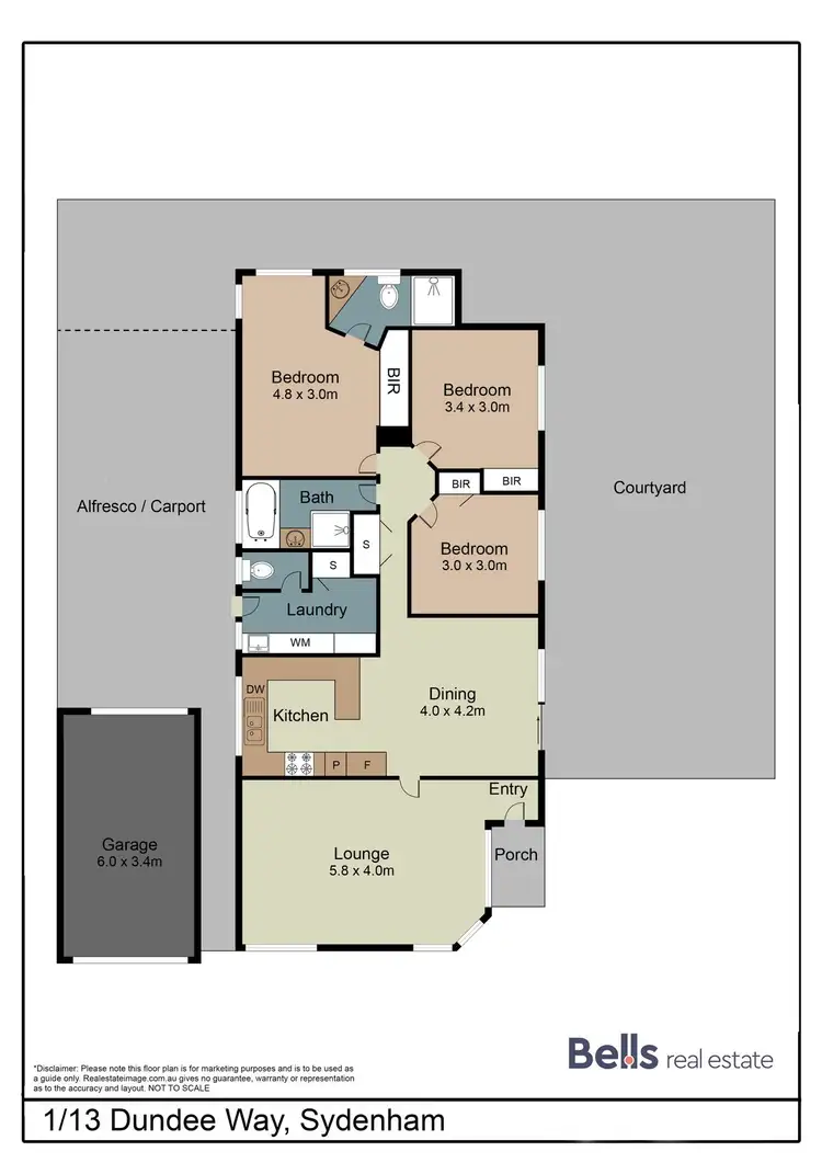 Floorplan of Homely unit listing, 1/13 Dundee Way, Sydenham VIC 3037