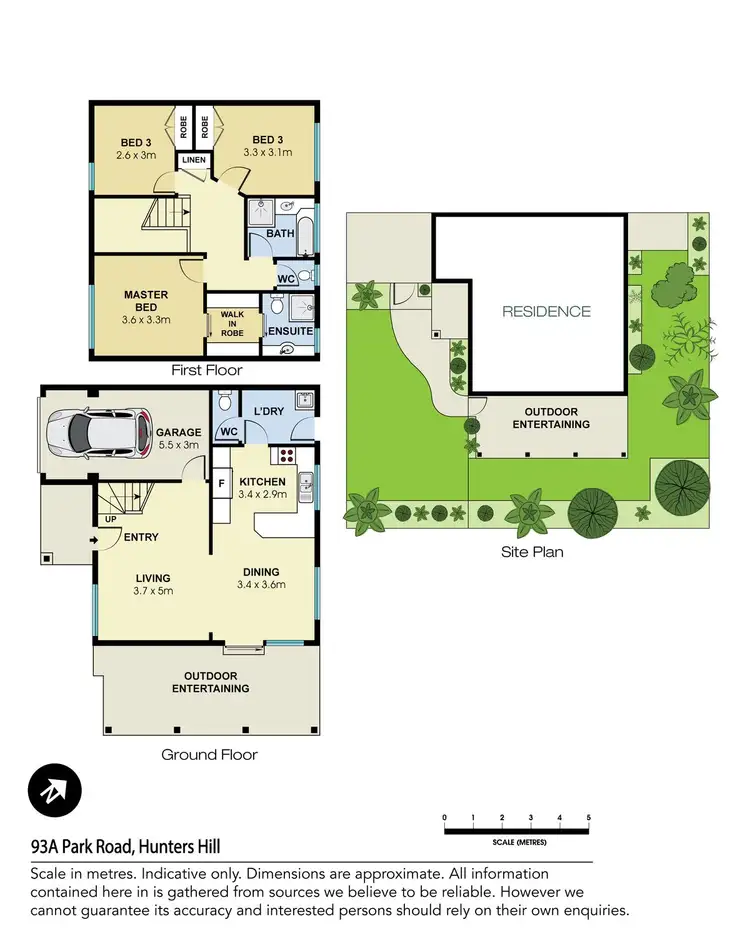 Floorplan of Homely semi-detached listing, 93A Park Road, Hunters Hill NSW 2110