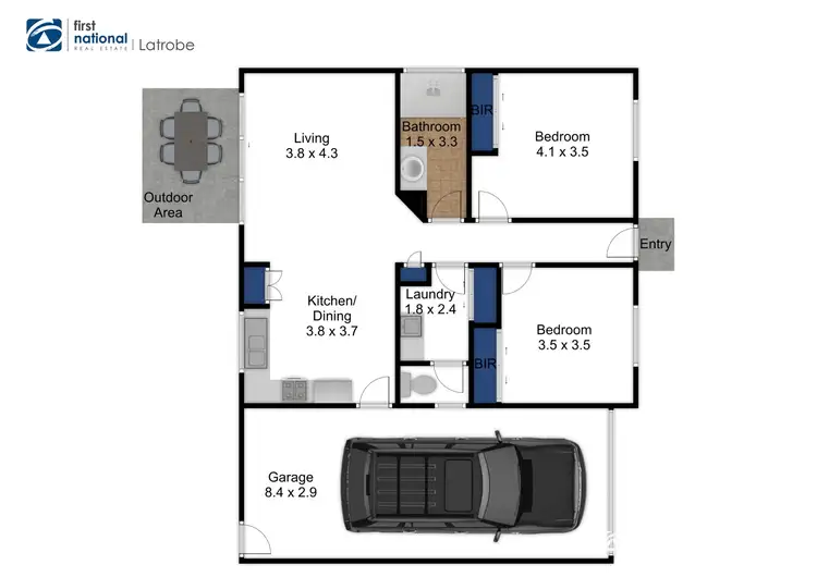 Floorplan of Homely townhouse listing, 3/92 St Georges Road, Traralgon VIC 3844