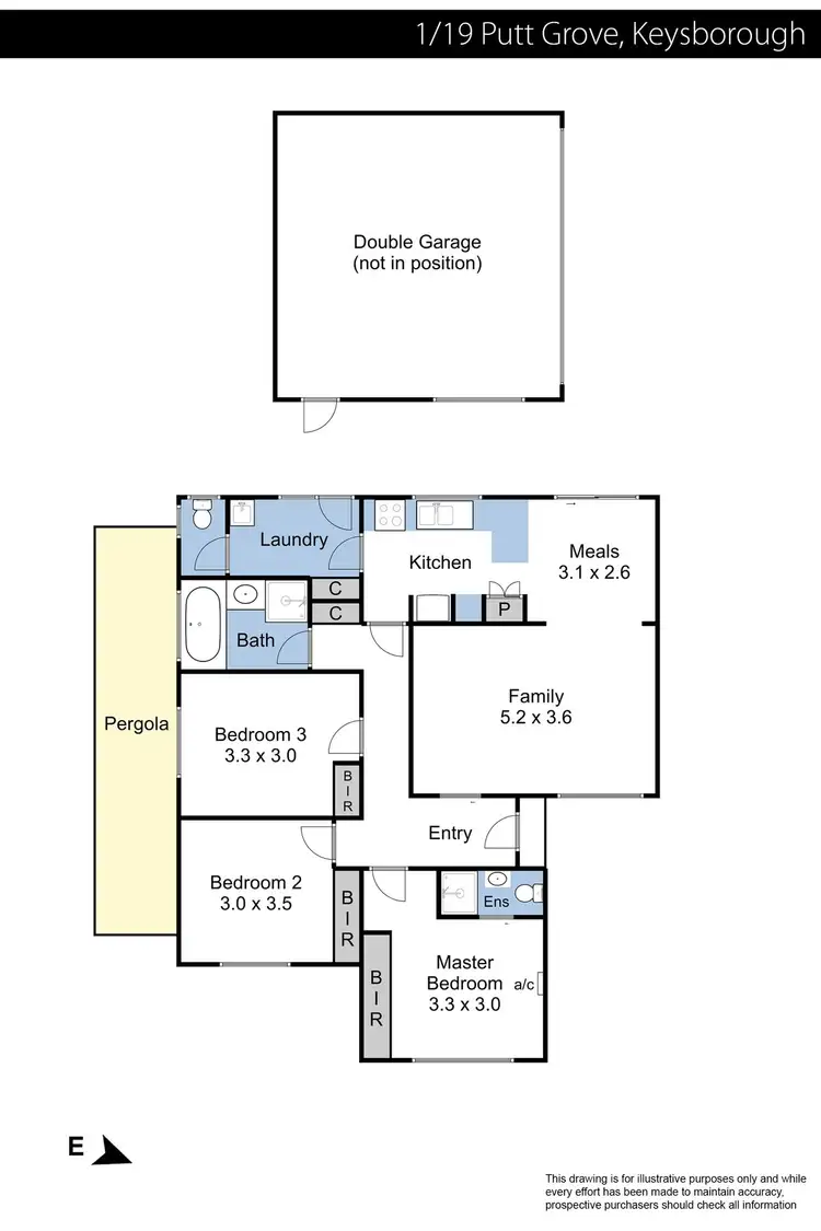 Floorplan of Homely unit listing, 1/19 Putt Grove, Keysborough VIC 3173