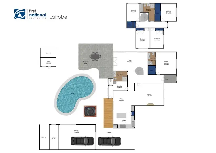 Floorplan of Homely house listing, 3 Laurence Grove, Traralgon VIC 3844