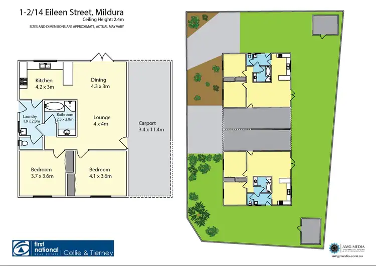 Floorplan of Homely unit listing, 1 & 2/14 Eileen Street, Mildura VIC 3500