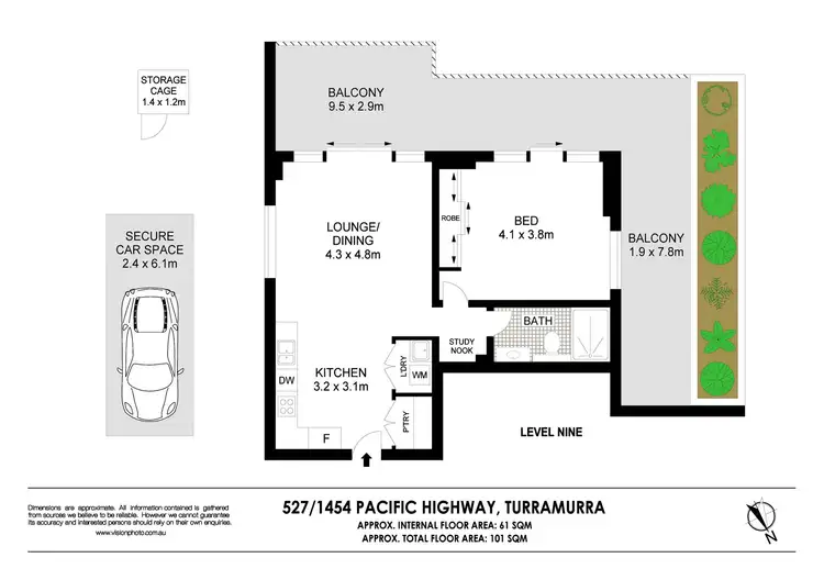 Floorplan of Homely apartment listing, 527/1454 Pacific Highway, Turramurra NSW 2074