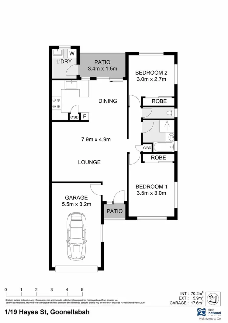Floorplan of Homely unit listing, 1/19 Hayes Street, Goonellabah NSW 2480