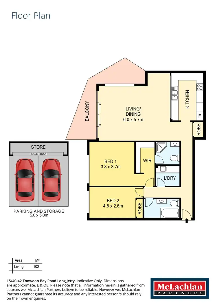 Floorplan of Homely unit listing, 15/40-42 Toowoon Bay Road, Long Jetty NSW 2261