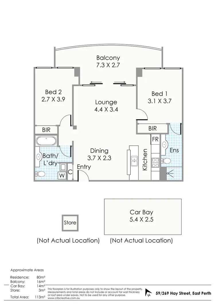 Floorplan of Homely apartment listing, 59/269 Hay Street, East Perth WA 6004