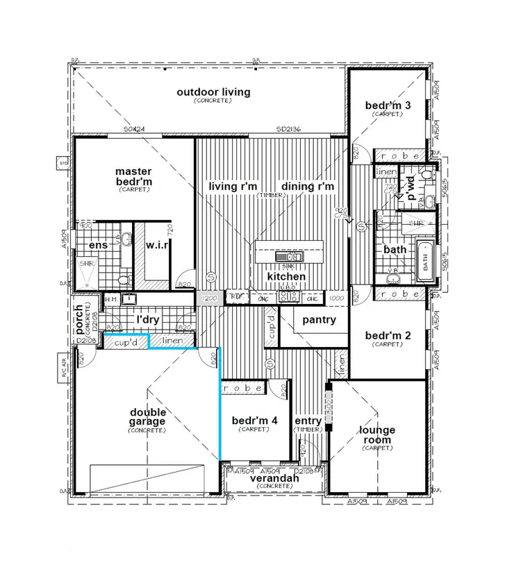 Floorplan of Homely house listing, 1 Sutterby Place, Red Cliffs VIC 3496