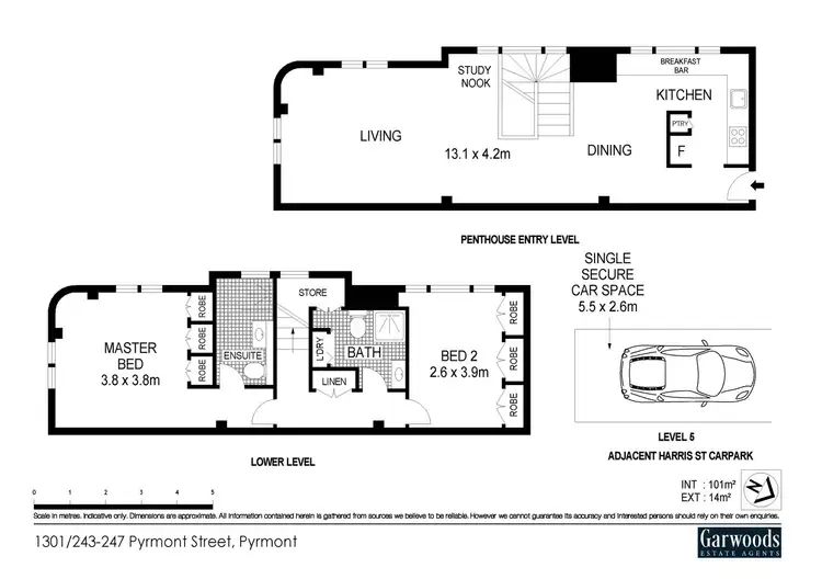 Floorplan of Homely apartment listing, 1301/243 Pyrmont Street, Pyrmont NSW 2009