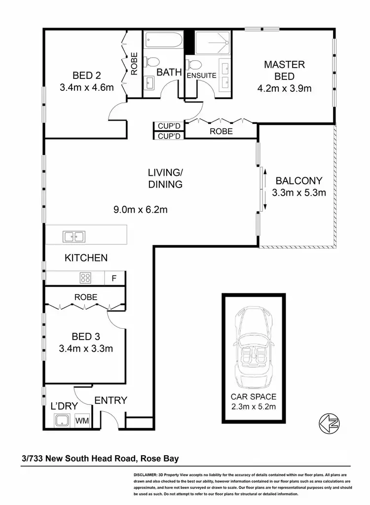 Floorplan of Homely apartment listing, 3/733 New South Head Road, Rose Bay NSW 2029