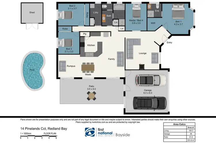 Floorplan of Homely house listing, 14 Pinelands Circuit, Redland Bay QLD 4165