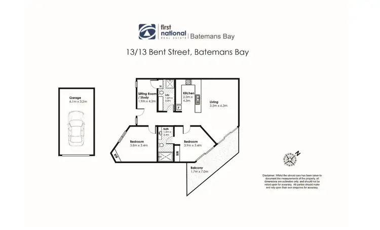 Floorplan of Homely unit listing, 13/13 Bent Street, Batemans Bay NSW 2536