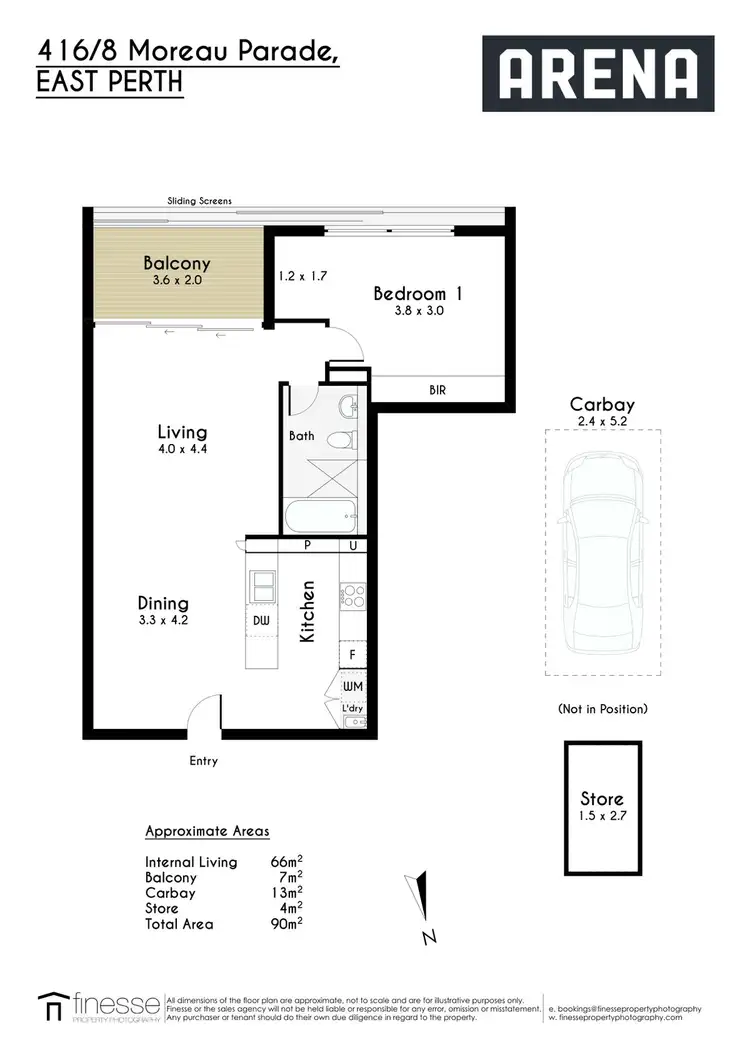 Floorplan of Homely apartment listing, 416/8 Moreau Parade, East Perth WA 6004