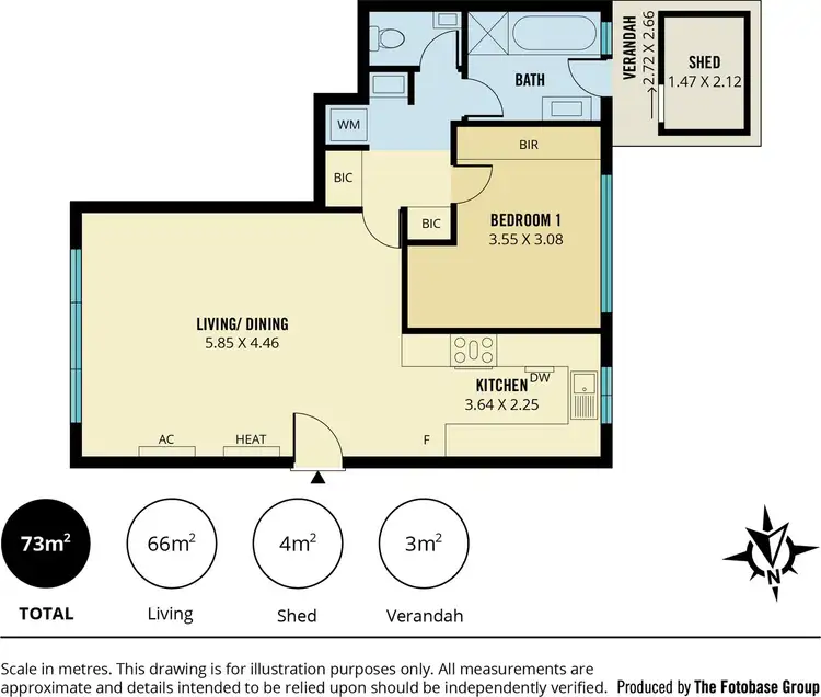 Floorplan of Homely unit listing, 1/1 Lewis Street, Glenelg North SA 5045