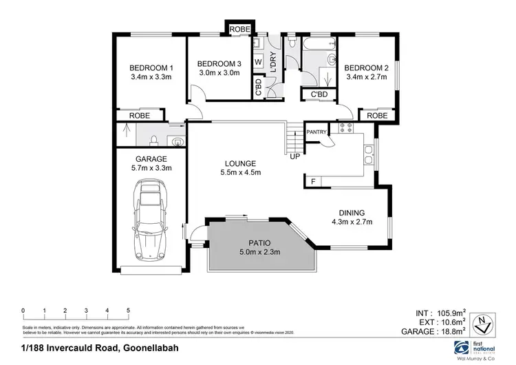 Floorplan of Homely unit listing, 1/188 Invercauld Road, Goonellabah NSW 2480