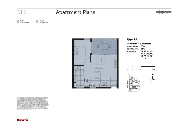 Floorplan of Homely apartment listing, 60/6 Campbell Street, West Perth WA 6005