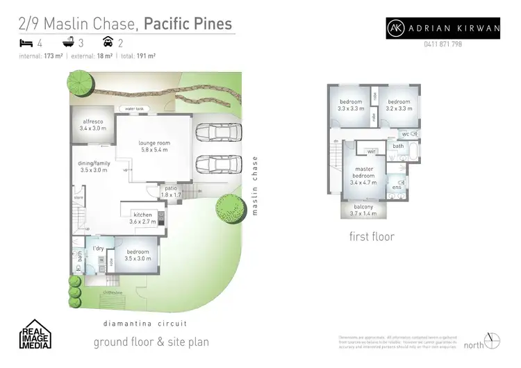 Floorplan of Homely semi-detached listing, 2/9 Maslin Chase, Pacific Pines QLD 4211
