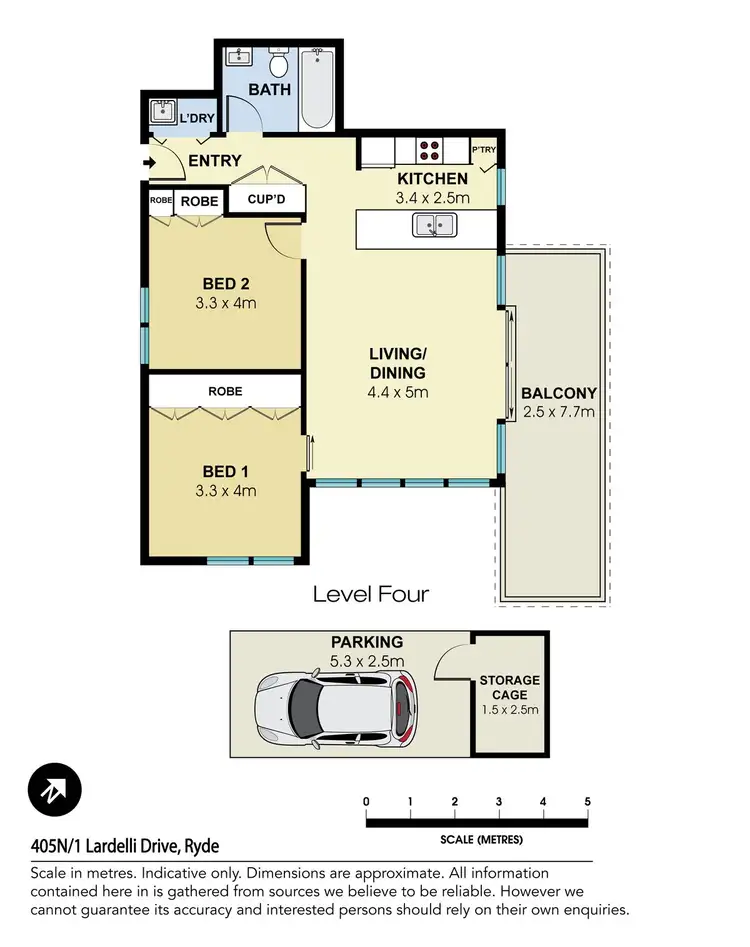 Floorplan of Homely apartment listing, 405n/1 Lardelli Drive, Ryde NSW 2112
