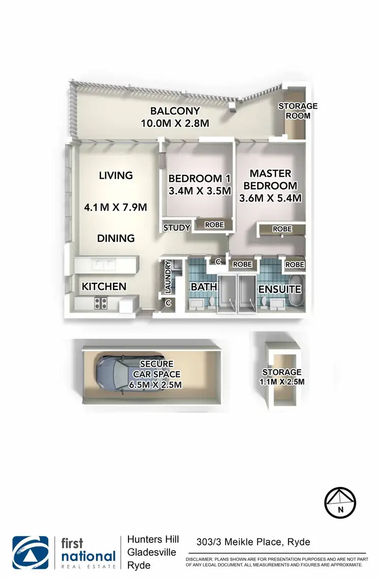 Floorplan of Homely apartment listing, 303/3 Meikle Place, Ryde NSW 2112