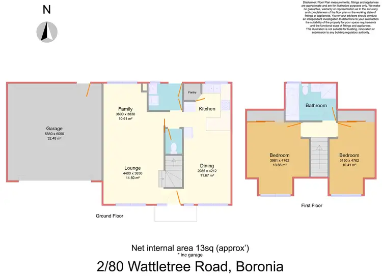 Floorplan of Homely townhouse listing, 2/80 Wattletree Road, Boronia VIC 3155