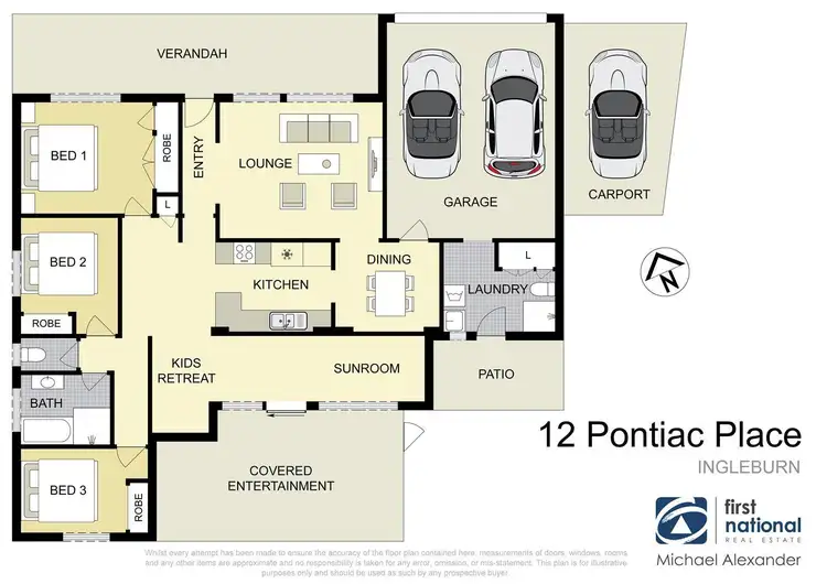 Floorplan of Homely house listing, 12 Pontiac Place, Ingleburn NSW 2565