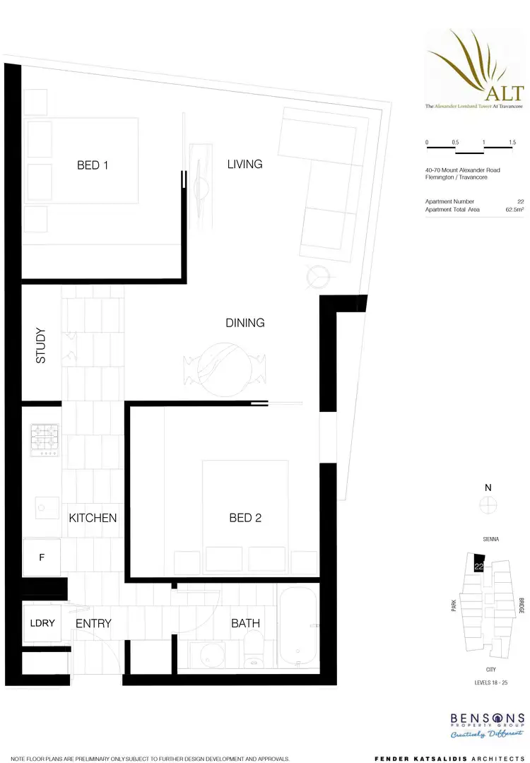 Floorplan of Homely apartment listing, 2522/18 Mt Alexander Road, Travancore VIC 3032