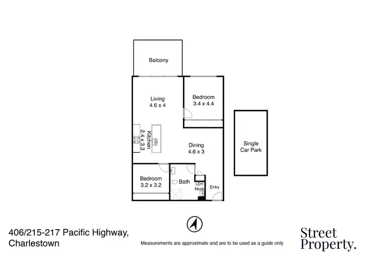Floorplan of Homely apartment listing, 406/215-217 Pacific Highway, Charlestown NSW 2290