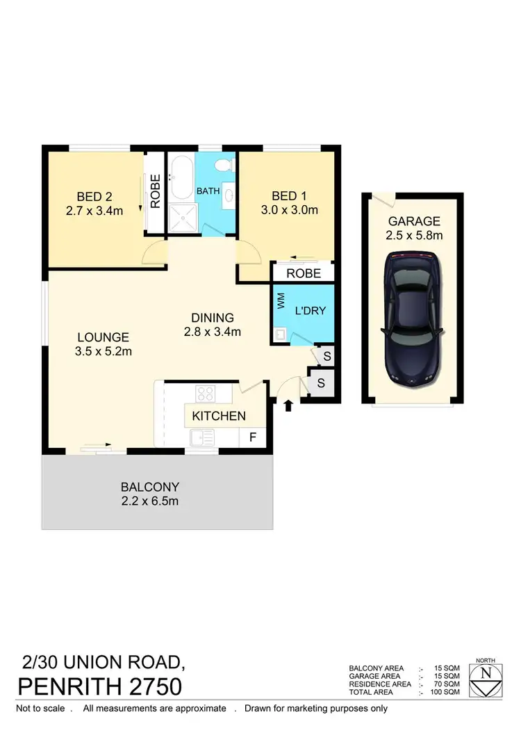 Floorplan of Homely unit listing, 2/30 Union Road, Penrith NSW 2750
