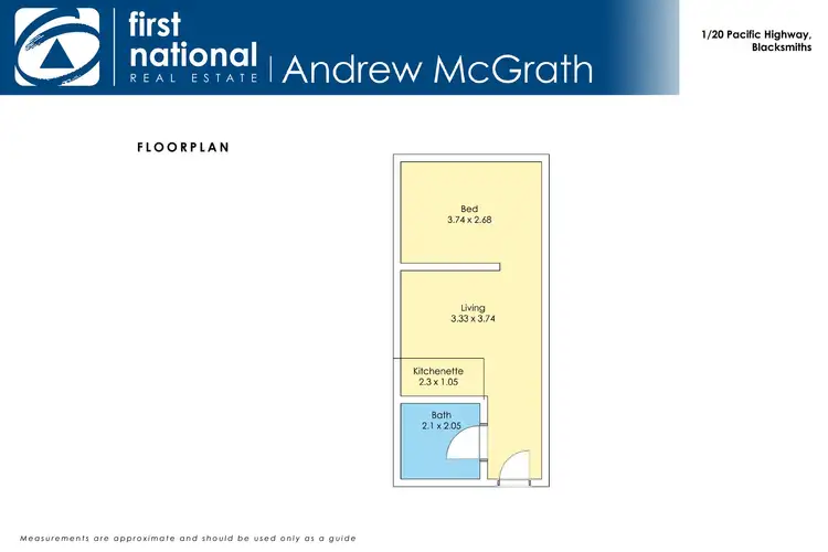 Floorplan of Homely unit listing, 1/20 Pacific Highway, Blacksmiths NSW 2281
