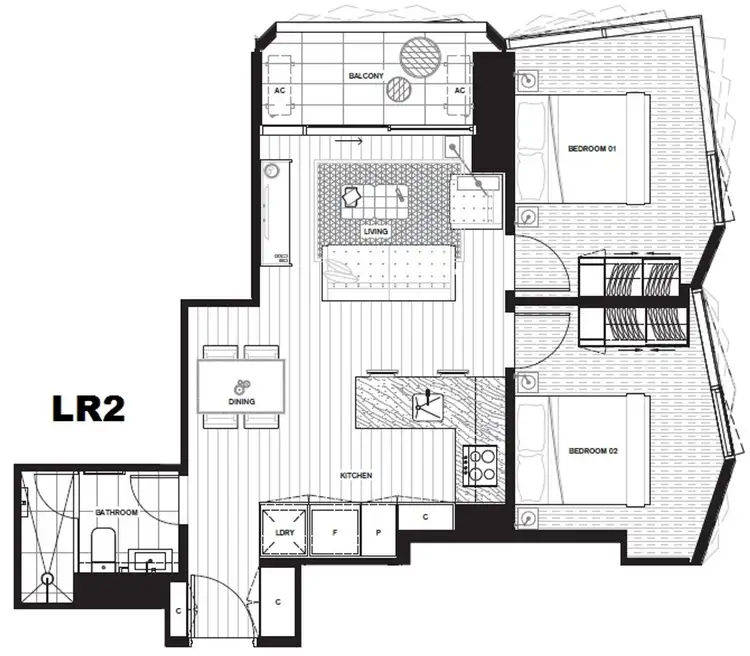 Floorplan of Homely apartment listing, 1102/442 Elizabeth Street, Melbourne VIC 3000