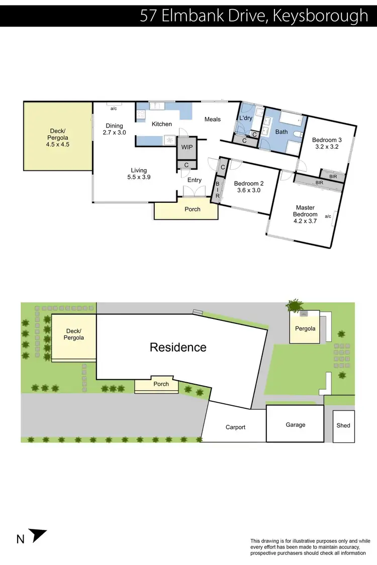 Floorplan of Homely house listing, 57 Elmbank Drive, Keysborough VIC 3173