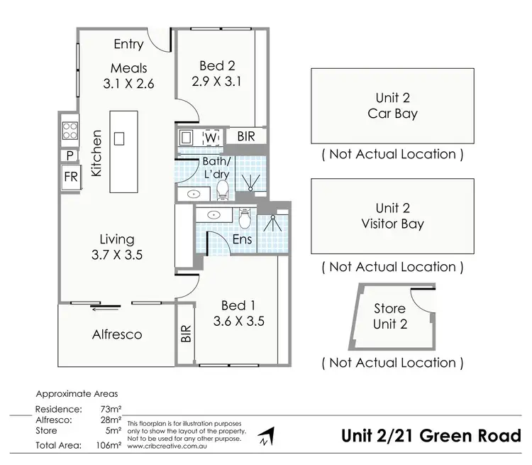 Floorplan of Homely apartment listing, 2/21 Green Road, Hillarys WA 6025