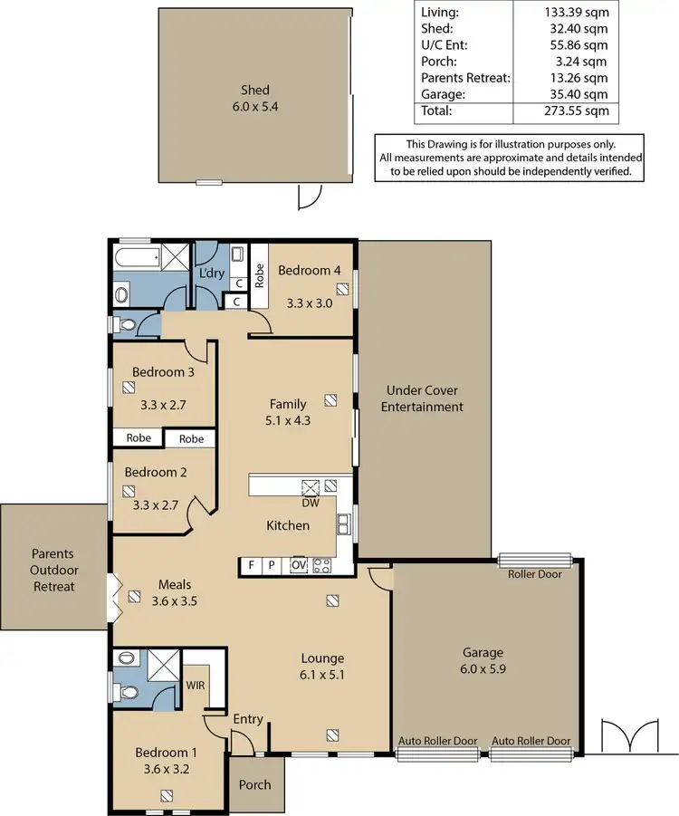Floorplan of Homely house listing, 18 Rossiter Drive, Evanston Park SA 5116