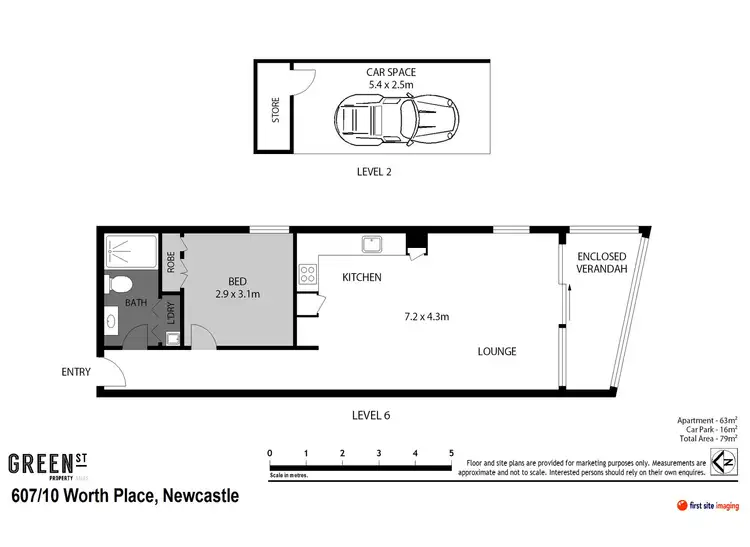 Floorplan of Homely apartment listing, 607/10 Worth Place, Newcastle NSW 2300