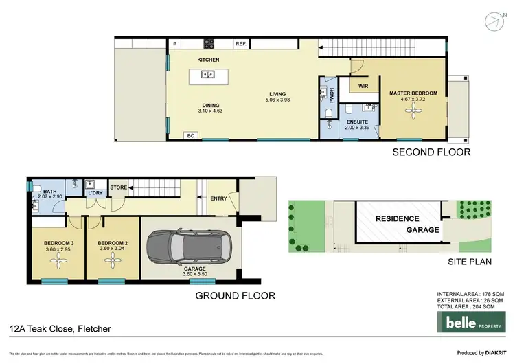 Floorplan of Homely semi-detached listing, 12A Teak Close, Fletcher NSW 2287