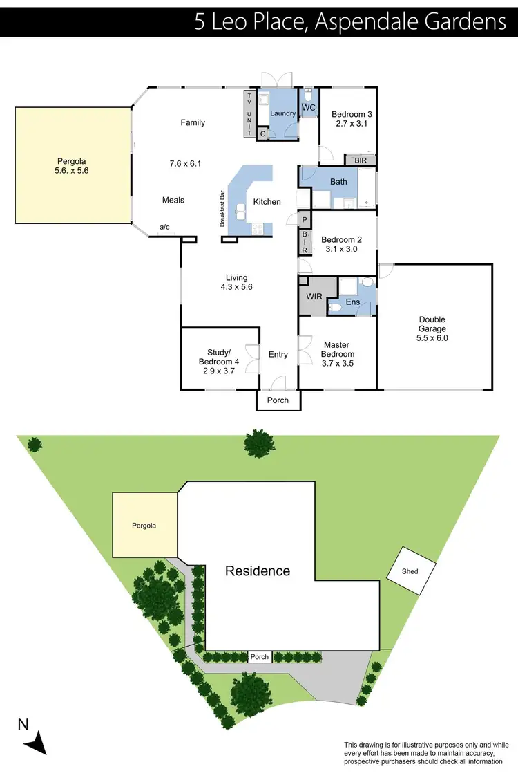Floorplan of Homely house listing, 5 Leo Place, Aspendale Gardens VIC 3195