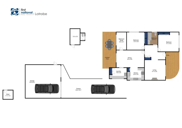 Floorplan of Homely house listing, 6 Hyde Park Road, Traralgon VIC 3844