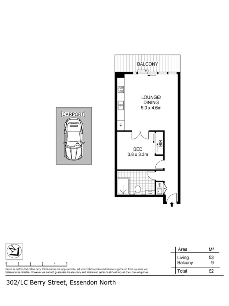 Floorplan of Homely apartment listing, 302/1C Berry Street, Essendon North VIC 3041