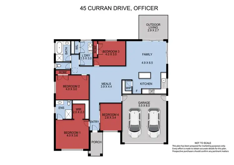 Floorplan of Homely house listing, 45 Curran Drive, Officer VIC 3809